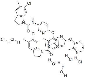181632-25-7,6-Chloro-5-methyl-1-[[2-(2-methylpyrid-3-yloxy)pyrid-5-yl]carbamoyl]indoline  hydrate  dihydrochloride,  6-Chloro-2,3-dihydro-5-methyl-N-[6-[(2-methyl-3-pyridinyl)oxy]-3-pyridinyl]-1H-indole-1-carboxyamide  hydrate  dihydrochloride