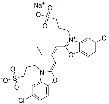 18360-25-3,hydrogen 5-chloro-2-[2-[[5-chloro-3-(3-sulphonatopropyl)-3H-benzoxazol-2-ylidene]methyl]but-1-enyl]-3-(3-sulphonatopropyl)benzoxazolium, sodium salt