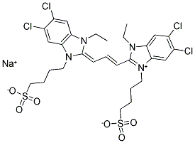 18462-64-1,5,6-DICHLORO-1-ETHYL-3-SULFOBUTYL-2-(3-(5,6-DICHLORO-1-ETHYL-3-SULFOBUTYL BENZIMIDAZOLINYLIDENE-1-PROPENYL) BENZIMIDAZOLIUM HYDROXIDE, INNER SALT,SODIUM SALT