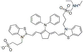 185840-01-1,BENZOTHIAZOLIUM, 2-[2-[2-(DIPHENYLAMINO)-3-[[3-(3-SULFOPROPYL)-2(3H)-BENZOTHIAZOLYLIDENE]ETHYLIDENE]-1-CYCLOPENTEN-1-YL]ETHENYL]-3-(3-SULFOPROPYL)-, INNER SALT, N,N-DIETHYLETHANAMINE (1:1)