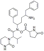 192726-06-0,N-(4-Amino-1-benzyl-3-hydroxy-5-phenyl-pentyl)-3-methyl-2-(2-oxo-tetrahydro-pyrimidin-1-yl)-butyramide 5-oxopyrrolidine-2-carboxylic acid