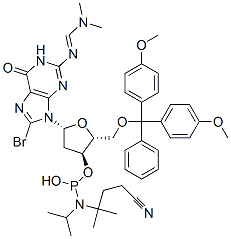 198080-37-4,8-BROMO-5'-O-(4,4'-DIMETHOXYTRITYL)-N2-DIMETHYLAMINOMETHYLENE-2'-DEOXYGUANOSINE, 3'-[(2-CYANOETHYL)-(N,N-DIISOPROPYL)]PHOSPHORAMIDITE