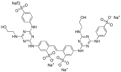 20182-56-3,tetrasodium 5-[[4-(2-hydroxyethylamino)-6-[(4-sulfonatophenyl)amino]-1,3,5-triazin-2-yl]amino]-2-[(E)-2-[4-[[4-(2-hydroxyethylamino)-6-[(4-sulfonatophenyl)amino]-1,3,5-triazin-2-yl]amino]-2-sulfonato-phenyl]ethenyl]benzenesulfonate
