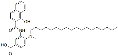20285-77-2,3-[[(1-hydroxy-2-naphthyl)carbonyl]amino]-4-(methyloctadecylamino)benzoic acid