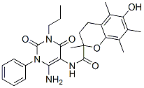 204980-88-1,2H-1-Benzopyran-2-carboxamide,  N-(6-amino-1,2,3,4-tetrahydro-2,4-dioxo-1-phenyl-3-propyl-5-pyrimidinyl)-3,4-dihydro-6-hydroxy-2,5,7,8-tetramethyl-
