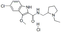 21716-65-4,5-chloro-N-[(1-ethyl-2-pyrrolidinyl)methyl]-3-methoxy-1H-indole-2-carboxamide hydrochloride