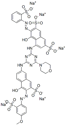 2184-15-8,2,7-Naphthalenedisulfonic acid, 4-hydroxy-5-[[4-[[5-hydroxy-6-[(4-methoxy-2-sulfophenyl)azo]-7-sulfo-2-naphthalenyl]amino]-6-(4-morpholinyl)-1,3,5-triazin-2-yl]amino]-3-[(2-sulfophenyl)azo]-, pentasodium salt