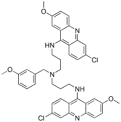 222051-76-5,N'-(6-CHLORO-2-METHOXY-9-ACRIDINYL)-N-[3-[(6-CHLORO-2-METHOXY-9-ACRIDINYL)AMINO]PROPYL]-N-[(3-METHOXYPHENYL)METHYL]-1,3-PROPANEDIAMINE