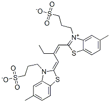 23368-55-0,hydrogen 5-methyl-2-[2-[[5-methyl-3-(3-sulphonatopropyl)-3H-benzothiazol-2-ylidene]methyl]but-1-enyl]-3-(3-sulphonatopropyl)benzothiazolium