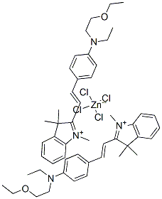 23406-33-9,bis[2-[2-[4-[(2-ethoxyethyl)ethylamino]phenyl]vinyl]-1,3,3-trimethyl-3H-indolium] tetrachlorozincate