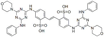 24231-46-7,4,4'-bis[(4-anilino-6-morpholino-1,3,5-triazin-2-yl)amino]stilbene-2,2'-disulphonic acid