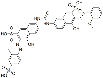 25188-08-3,7-[[[[6-[(o-anisyl)azo]-5-hydroxy-7-sulpho-2-naphthyl]amino]carbonyl]amino]-4-hydroxy-3-[(2-methyl-4-sulphophenyl)azo]naphthalene-2-sulphonic acid