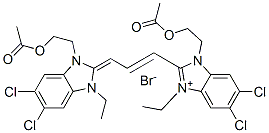 25243-59-8,1-[2-(acetoxy)ethyl]-2-[3-[3-[2-(acetoxy)ethyl]-5,6-dichloro-1-ethyl-1,3-dihydro-2H-benzimidazol-2-ylidene]-1-propenyl]-5,6-dichloro-3-ethyl-1H-benzimidazolium bromide