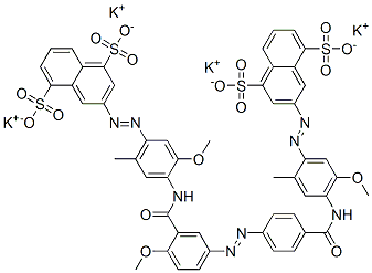 25746-43-4,1,5-Naphthalenedisulfonic acid, 3-[[4-[[4-[[3-[[[4-[(4,8-disulfo-2-naphthalenyl)azo]-2-methoxy-5-methylphenyl]amino]carbonyl]-4-methoxyphenyl]azo]benzoyl]amino]-5-methoxy-2-methylphenyl]azo]-, tetrapotassium salt