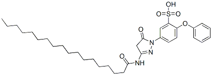 25985-53-9,5-[4,5-DIHYDRO-5-OXO-3-[(1-OXOOCTADECYL)AMINO]-1H-PYRAZOL-1-YL]-2-PHENOXY-BENZENESULFONIC ACID