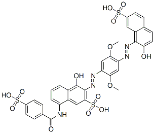 26079-12-9,4-hydroxy-3-[[4-[(2-hydroxy-7-sulpho-1-naphthyl)azo]-2,5-dimethoxyphenyl]azo]-8-[(4-sulphobenzoyl)amino]naphthalene-2-sulphonic acid