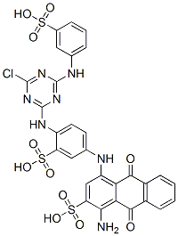 26763-68-8,1-amino-4-[[4-[[4-chloro-6-[(3-sulfophenyl)amino]-1,3,5-triazin-2-yl]a mino]-3-sulfo-phenyl]amino]-9,10-dioxo-anthracene-2-sulfonic acid