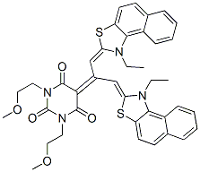 28279-27-8,5-[2-(1-ethylnaphtho[1,2-d]thiazol-2(3H)-ylidene)-1-[(1-ethylnaphtho[1,2-d]thiazol-2(3H)-ylidene)methyl]ethylidene]-1,3-bis(2-methoxyethyl)barbituric acid