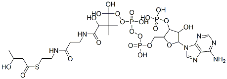 2871-66-1,[5-(6-aminopurin-9-yl)-4-hydroxy-2-[[hydroxy-[hydroxy-[3-hydroxy-3-[2-[2-(3-hydroxybutanoylsulfanyl)ethylcarbamoyl]ethylcarbamoyl]-2,2-dimethyl-propoxy]-phosphoryl]oxy-phosphoryl]oxymethyl]oxolan-3-yl]oxyphosphonic acid