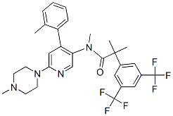 290297-26-6,2-[3,5-bis(trifluoromethyl)phenyl]-N,2-dimethyl-N-[4-(2-methylphenyl)-6-(4-methylpiperazin-1-yl)pyridin-3-yl]propanamide
