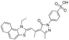 29637-18-1,4-[4-[2-(1-ethylnaphtho[1,2-d]thiazol-2(3H)-ylidene)-1-methylethylidene]-4,5-dihydro-3-methyl-5-oxo-1H-pyrazol-1-yl]benzenesulphonic acid