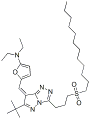 299179-69-4,2-Furanamine,  5-[[6-(1,1-dimethylethyl)-3-[3-(dodecylsulfonyl)propyl]-7H-pyrazolo[5,1-c]-1,2,4-triazol-7-ylidene]methyl]-N,N-diethyl-