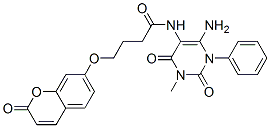 301206-08-6,Butanamide,  N-(6-amino-1,2,3,4-tetrahydro-3-methyl-2,4-dioxo-1-phenyl-5-pyrimidinyl)-4-[(2-oxo-2H-1-benzopyran-7-yl)oxy]-