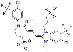30377-70-9,hydrogen 5-chloro-2-[3-[5-chloro-3-ethyl-1,3-dihydro-1-(3-sulphonatopropyl)-6-(trifluoromethyl)-2H-benzimidazol-2-ylidene]propen-1-yl]-3-ethyl-1-(sulphonatopropyl)-6-(trifluoromethyl)-1h-benzimidazolium