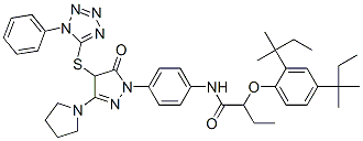 30818-18-9,2-(2,4-Bis(1,1-dimethylpropyl)phenoxy)-N-(4-(4,5-dihydro-5-oxo-4-((1-phenyl-1H-tetrazol-5-yl)thio)-3-(1-pyrrolidinyl)-1H-pyrazol-1-yl)phenyl)butanamide