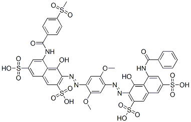 31675-93-1,3-[[4-[[8-(benzoylamino)-1-hydroxy-3,6-disulpho-2-naphthyl]azo]-2,5-dimethoxyphenyl]azo]-4-hydroxy-5-[[4-(methylsulphonyl)benzoyl]amino]naphthalene-2,7-disulphonic acid