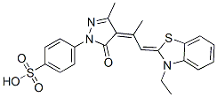 31994-53-3,4-[4-[2-(3-ethyl-2(3H)-benzothiazolylidene)-1-methylethylidene]-4,5-dihydro-3-methyl-5-oxo-1H-pyrazol-1-yl]benzenesulphonic acid