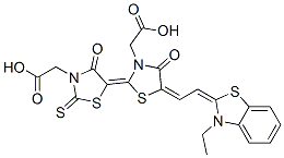 33006-80-3,5-[3-(carboxymethyl)-5-[(3-ethylbenzothiazol-2(3H)-ylidene)ethylidene]-4-oxothiazolidin-2-ylidene]-4-oxo-2-thioxothiazolidin-3-acetic acid