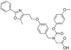 331741-94-7,2-[(4-methoxyphenoxy)carbonyl-[[4-[2-(5-methyl-2-phenyl-1,3-oxazol-4-y l)ethoxy]phenyl]methyl]amino]acetic acid