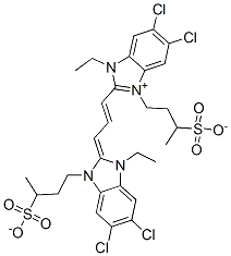 3325-10-8,hydrogen 5,6-dichloro-2-[3-[5,6-dichloro-1-ethyl-1,3-dihydro-3-(3-sulphonatobutyl)-2H-benzimidazol-2-ylidene]propen-1-yl]-1-ethyl-3-(3-sulphonatobutyl)-1H-benzimidazolium