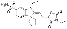 3351-67-5,1,1,3-triethyl-2-[(3-ethyl-4-oxo-2-thioxothiazolidin-5-ylidene)ethylidene]-2,3-dihydro-1H-benzimidazole-5-sulphonamide