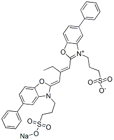 33628-03-4,5-PHENYL-2-[2-[[5-PHENYL-3-(3-SULFOPROPYL)-2(3H)-BENZOXAZOLYLIDENE]METHYL-1-BUTENYL]-3-(3-SULFOPROPYL)BENZOXAZOLIUM HYDROXIDE, INNER SALT], SODIUM SALT