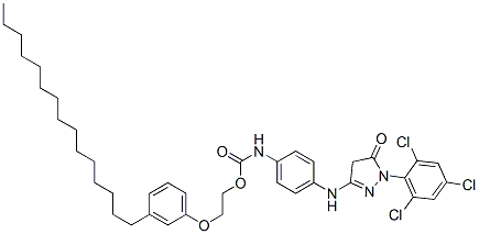33899-51-3,2-(3-pentadecylphenoxy)ethyl [4-[[4,5-dihydro-5-oxo-1-(2,4,6-trichlorophenyl)-1H-pyrazol-3-yl]amino]phenyl]carbamate