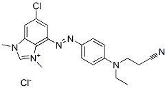 34432-89-8,6-chloro-4-[[4-[(2-cyanoethyl)ethylamino]phenyl]azo]-1,3-dimethyl-1H-benzimidazolium chloride