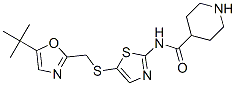 345627-80-7,N-[5-[(5-tert-butyl-1,3-oxazol-2-yl)methylsulfanyl]-1,3-thiazol-2-yl]piperidine-4-carboxamide