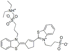 351524-09-9,BENZOTHIAZOLIUM, 3-(3-SULFOPROPYL)-2-[3-[3-(3-SULFOPROPYL)-2(3H)-BENZOTHIAZOLYLIDENE]-1-CYCLOPENTEN-1-YL]-, INNER SALT, N,N-DIETHYLETHANAMINE (1:1)