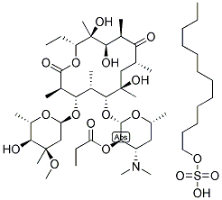 3521-62-8,Erythromycin 2'-propionate dodecyl sulfate
