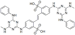 35632-99-6,4,4'-bis[[6-anilino-4-(methylamino)-1,3,5-triazin-2-yl]amino]stilbene-2,2'-disulphonic acid