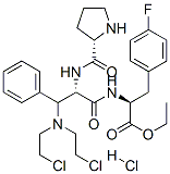 35849-47-9,ethyl N-[3-[bis(2-chloroethyl)amino]-3-phenyl-N-L-prolyl-L-alanyl]-4-fluoro-3-phenyl-L-alaninate monohydrochloride