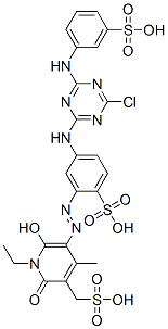 36508-10-8,5-[[5-[[4-chloro-6-[(3-sulphophenyl)amino]-1,3,5-triazin-2-yl]amino]-2-sulphophenyl]azo]-1-ethyl-1,2-dihydro-6-hydroxy-4-methyl-2-oxopyridine-3-methanesulphonic acid