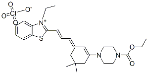 36755-19-8,2-[3-[3-[4-(ethoxycarbonyl)piperazin-1-yl]-5,5-dimethylcyclohex-2-en-1-ylidene]prop-1-enyl]-3-ethylbenzothiazolium perchlorate