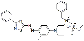 36790-31-5,benzyl[2-[ethyl[3-methyl-4-[(3-phenyl-1,2,4-thiadiazol-5-yl)azo]phenyl]amino]ethyl]dimethylammonium methyl sulphate