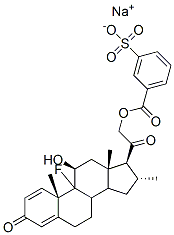 37413-97-1,Pregna-1,4-diene-3,20-dione, 9-fluoro-11-hydroxy-16-methyl-21-[(3-sulfobenzoyl)oxy]-, monosodium salt, (11beta,16alpha)-