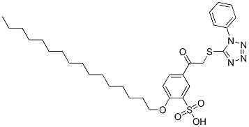 38407-79-3,2-(hexadecyloxy)-5-[[(1-phenyl-1H-tetrazol-5-yl)thio]acetyl]benzenesulphonic acid