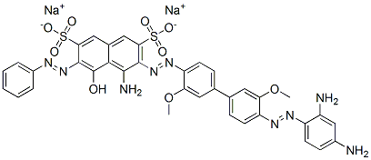 38449-92-2,disodium 4-amino-3-[[4'-[(2,4-diaminophenyl)azo]-3,3'-dimethoxy[1,1'-biphenyl]-4-yl]azo]-5-hydroxy-6-(phenylazo)naphthalene-2,7-disulphonate