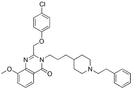 387346-35-2,4(3H)-Quinazolinone,  2-[(4-chlorophenoxy)methyl]-8-methoxy-3-[3-[1-(2-phenylethyl)-4-piperidinyl]propyl]-